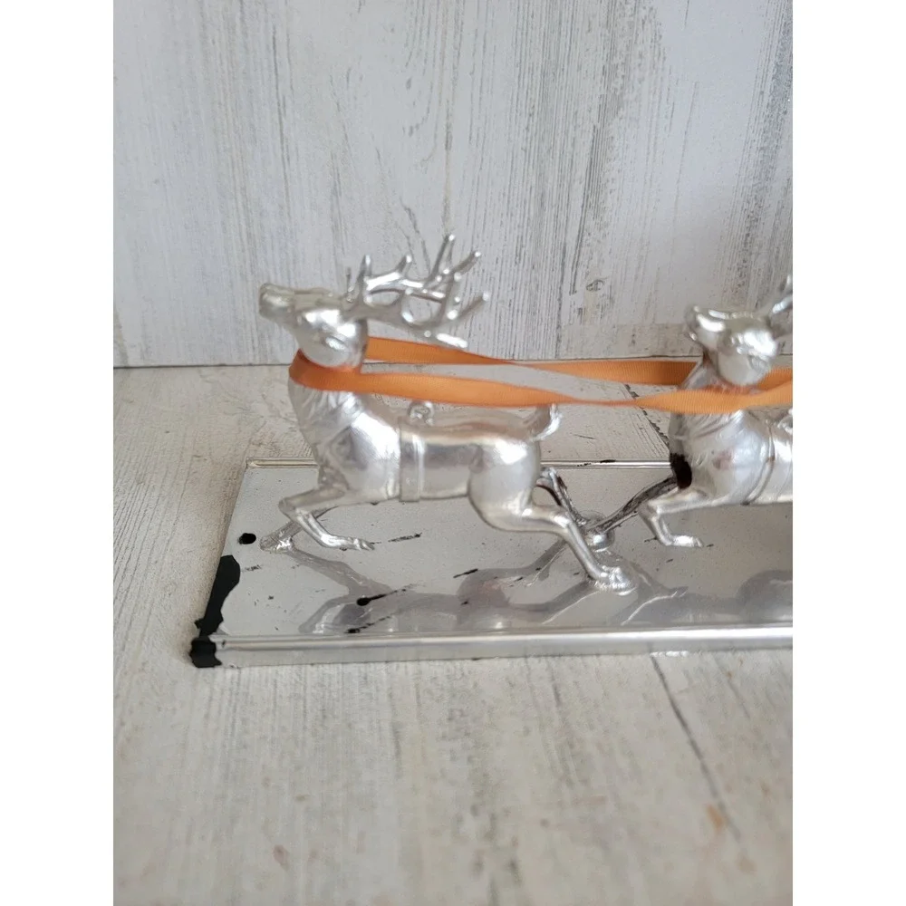 Santa Claus AS IS vintage sleigh unique table top Xmas home decor reindeer